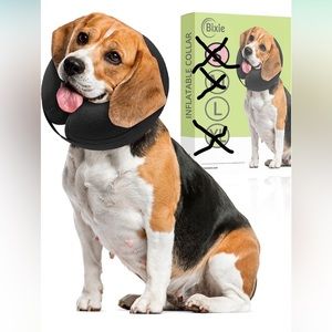 Protective Inflatable Collar for Dogs & Cats in Soft Pet Recovery Collar - Large